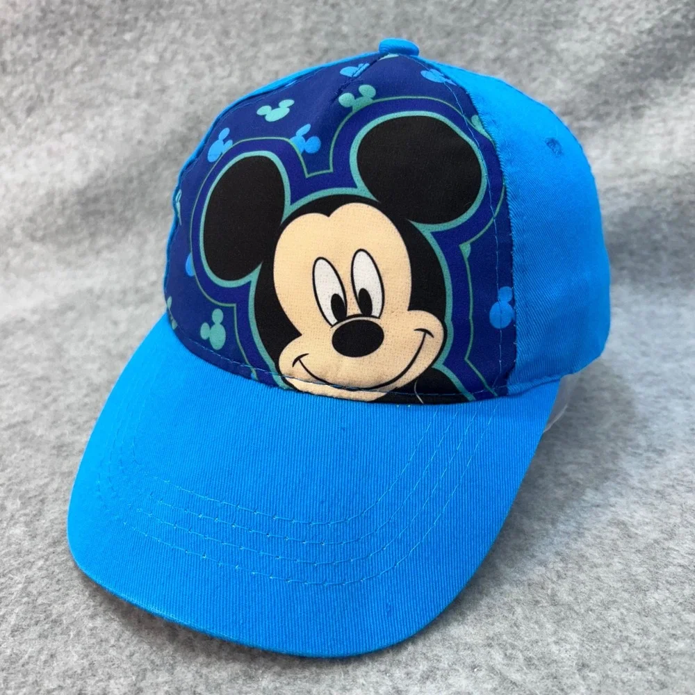 Mickey Mouse Kids Blue Disney Baseball Hat Adjustable Hook and Loop OSFM